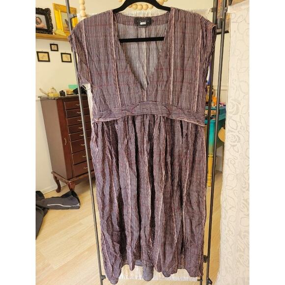 Rent the runway sz 0 Hatch Paulina maternity dress in brown diamond print geo - Picture 5 of 8